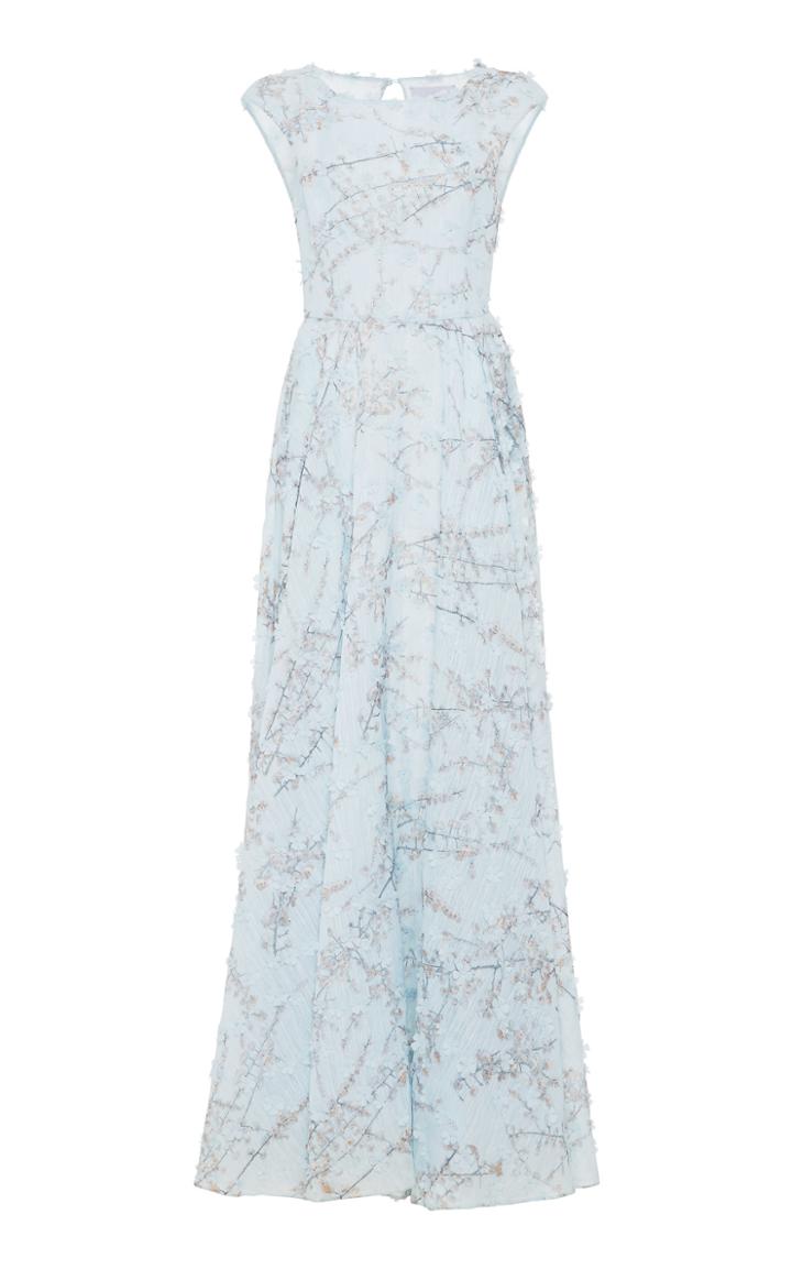 Luisa Beccaria Embroidered Cap Sleeve Dress