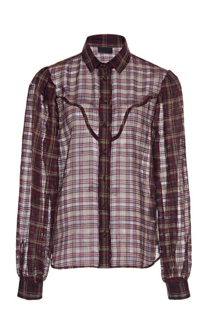 Moda Operandi Alanui Checked Cotton-silk Voile Top