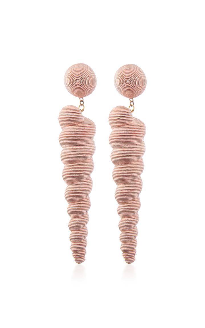 Rebecca De Ravenel Large Twisty Pink Earrings