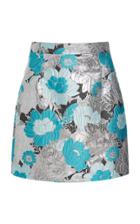 Michael Kors Collection Floral Jacquard Mini Skirt