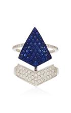 Busatti Arrow 18k White Gold And Sapphire Ring