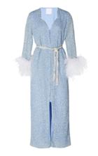 Markarian Maya Sequin Feather Sleeve Caftan Robe