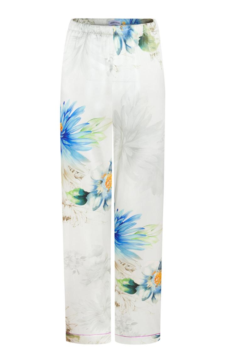 Adriana Iglesias Alessia Floral Silk Satin Pants