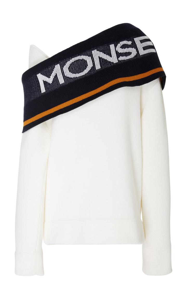 Monse Twist Logo Shawl Knit Sweater