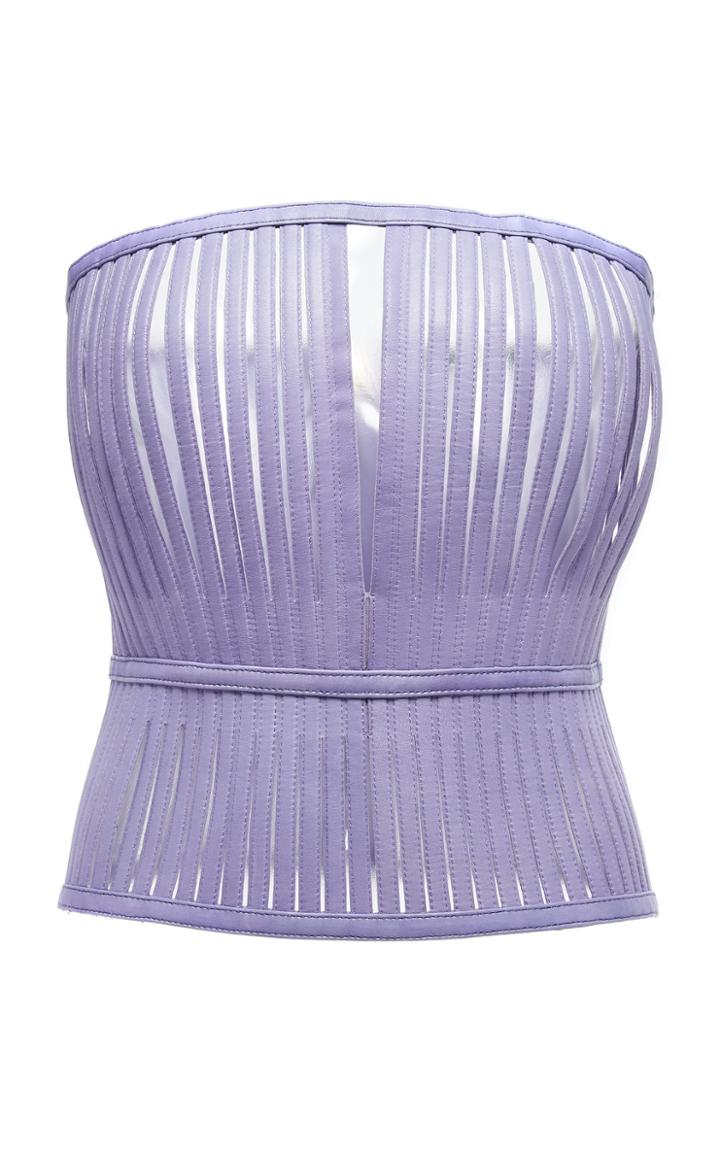 Balmain Cutout Leather Corset