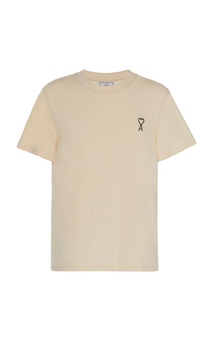 Ami Embroidered Cotton T-shirt