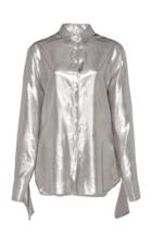 Christopher Esber Foil-coated Silk Button-up Slim Shirt'