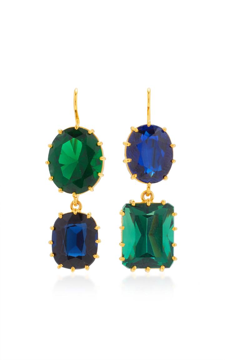 Renee Lewis Antique Chrome Tourmaline Earrings