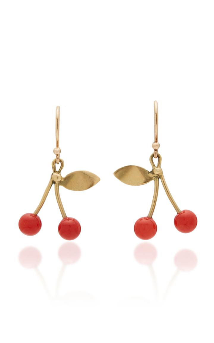 Annette Ferdinandsen M'o Exclusive: Red Coral Cherry Earrings
