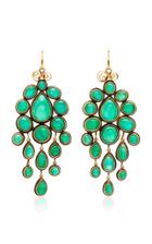 Judy Geib One-of-a-kind Huge Magnificent Emerald Cabachon Chandelier Earrings