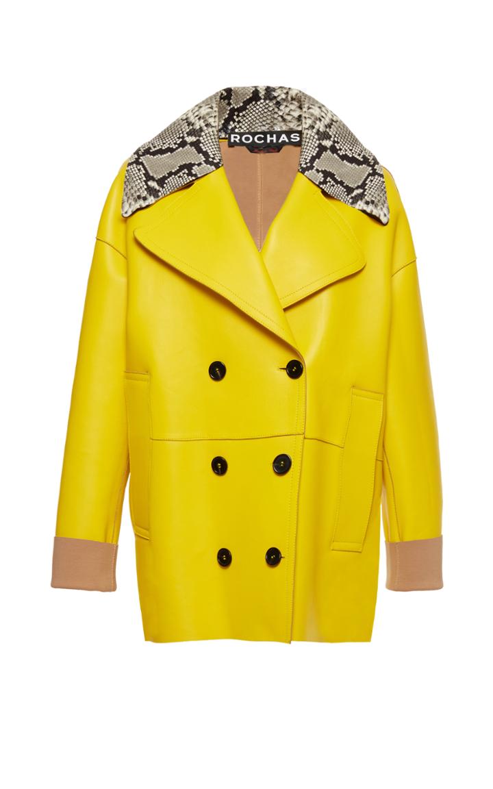 Rochas Python Collar Double Breasted Jacket