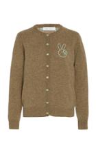 Moda Operandi Lingua Franca Peace Cashmere Cardigan With Light Blue Thread Size: S