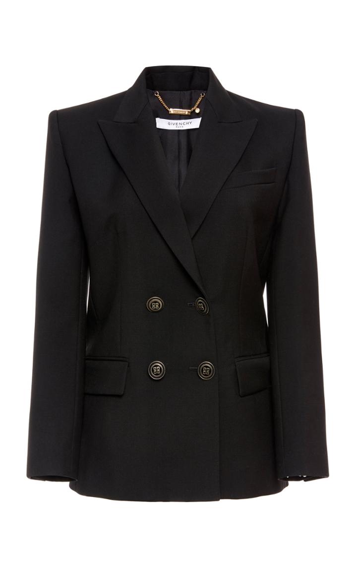 Givenchy Wool Mohair Double Breasted Fitted Jacket