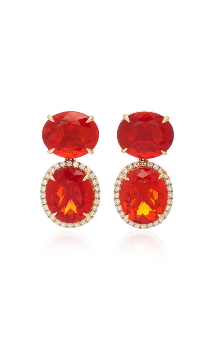 Katherine Jetter One-of-a-kind Short Fire Opal Drop Earrings