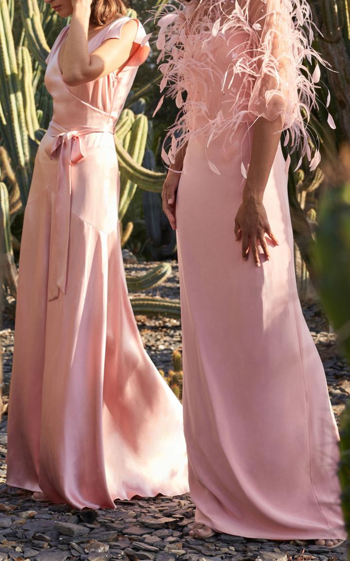Moda Operandi Monique Lhuillier Crepe Satin Bias Gown