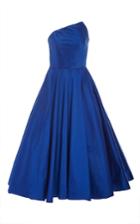 Romona Keveza Silk Shantung Taffeta Tea-length Dress