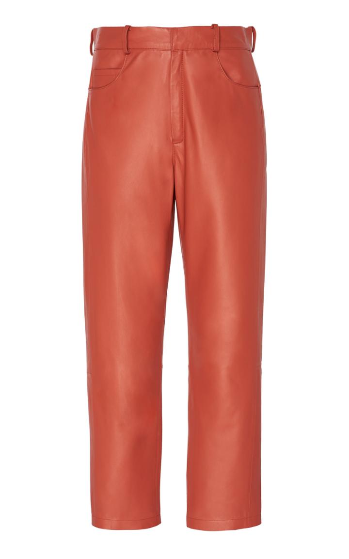 Zeynep Aray Cropped Leather Trousers