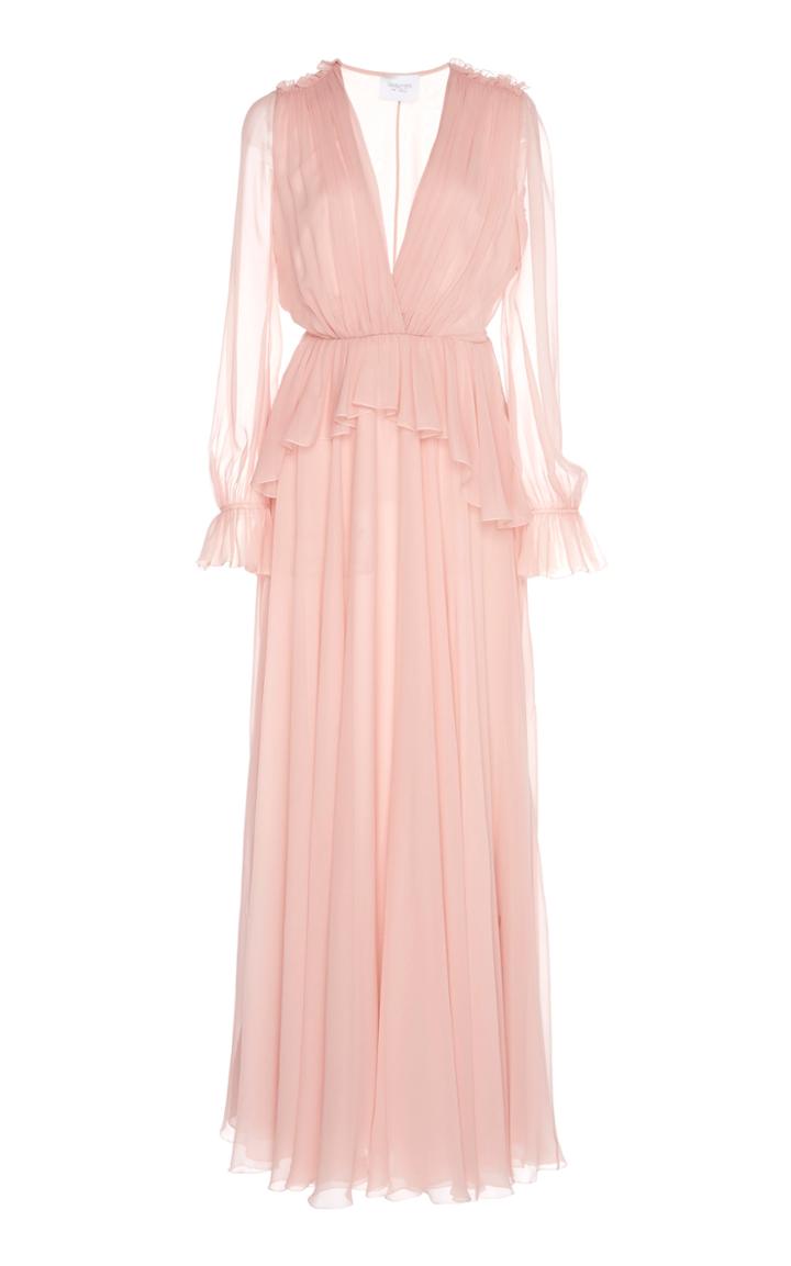 Giambattista Valli Peplum Waist Silk Dress