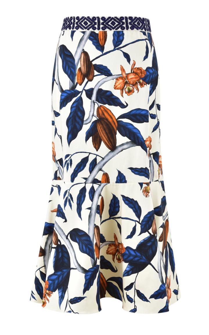 Moda Operandi Johanna Ortiz Authentic Narrative Printed Cotton Midi Skirt