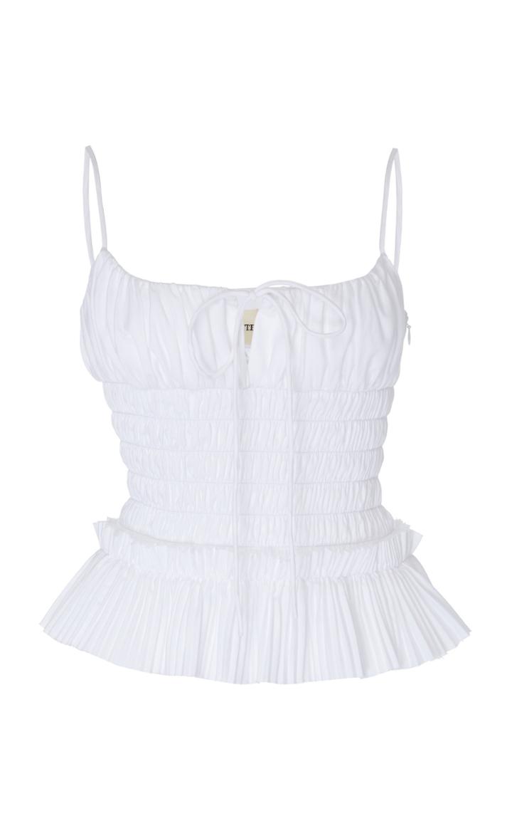 Khaite Dagny Cotton Peplum Top