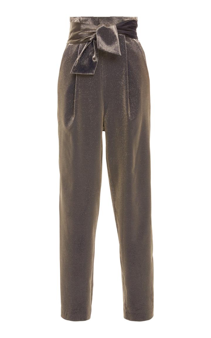 Sally Lapointe Shimmer Stretch Lame Tapered Pant