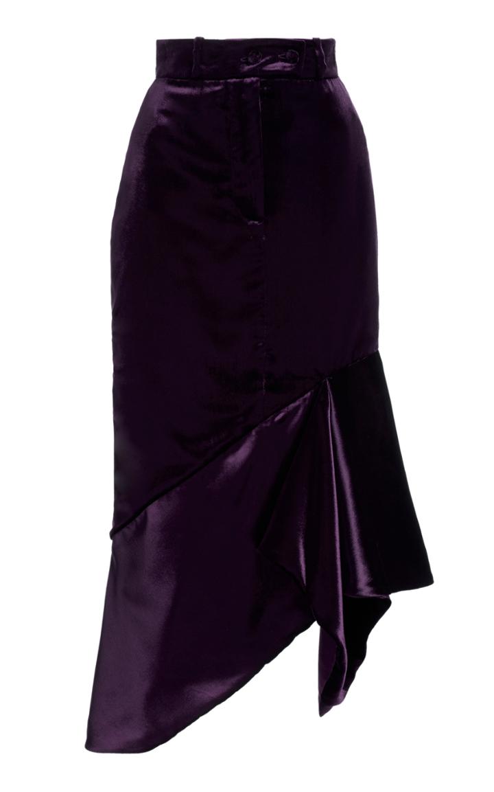 Moda Operandi Tom Ford Asymmetric Velvet Midi Skirt