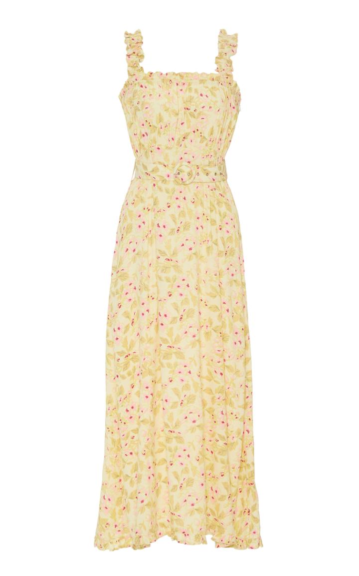 Faithfull The Brand Saint Tropez Ruffled Floral-print Crepe Midi Dress