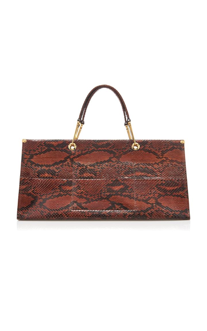 Marni Grip East-west Python Shopping Bag