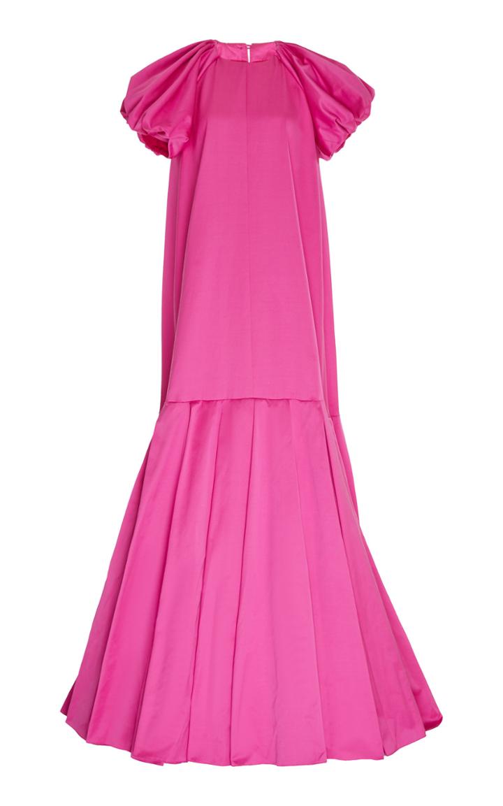 Emilia Wickstead Mya Short Sleeve Crepe Gown