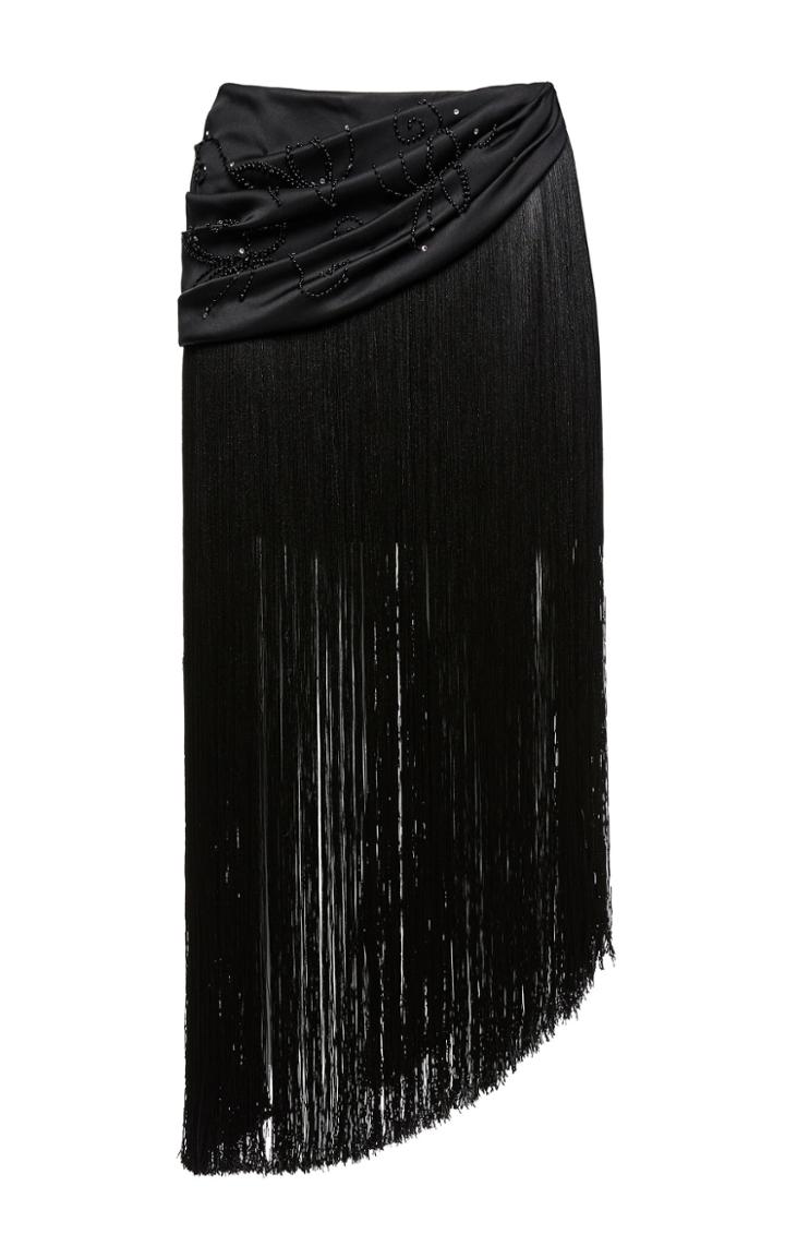 Magda Butrym Coro Satin Fringe Skirt