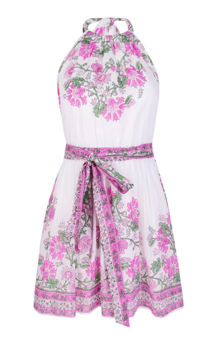 Moda Operandi Juliet Dunn Halterneck Dress With Rose Border Print