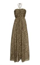 Zimmermann Suraya Ruche Silk Leopard Dress