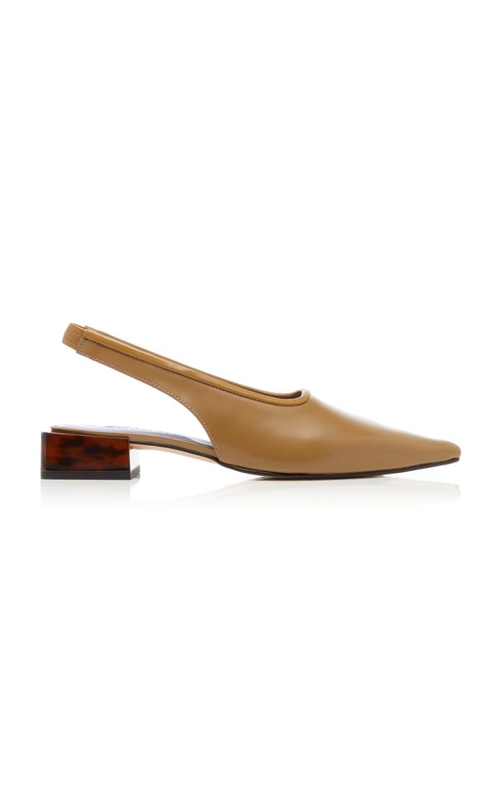 Ganni Leather Slingback Pumps Size: 37