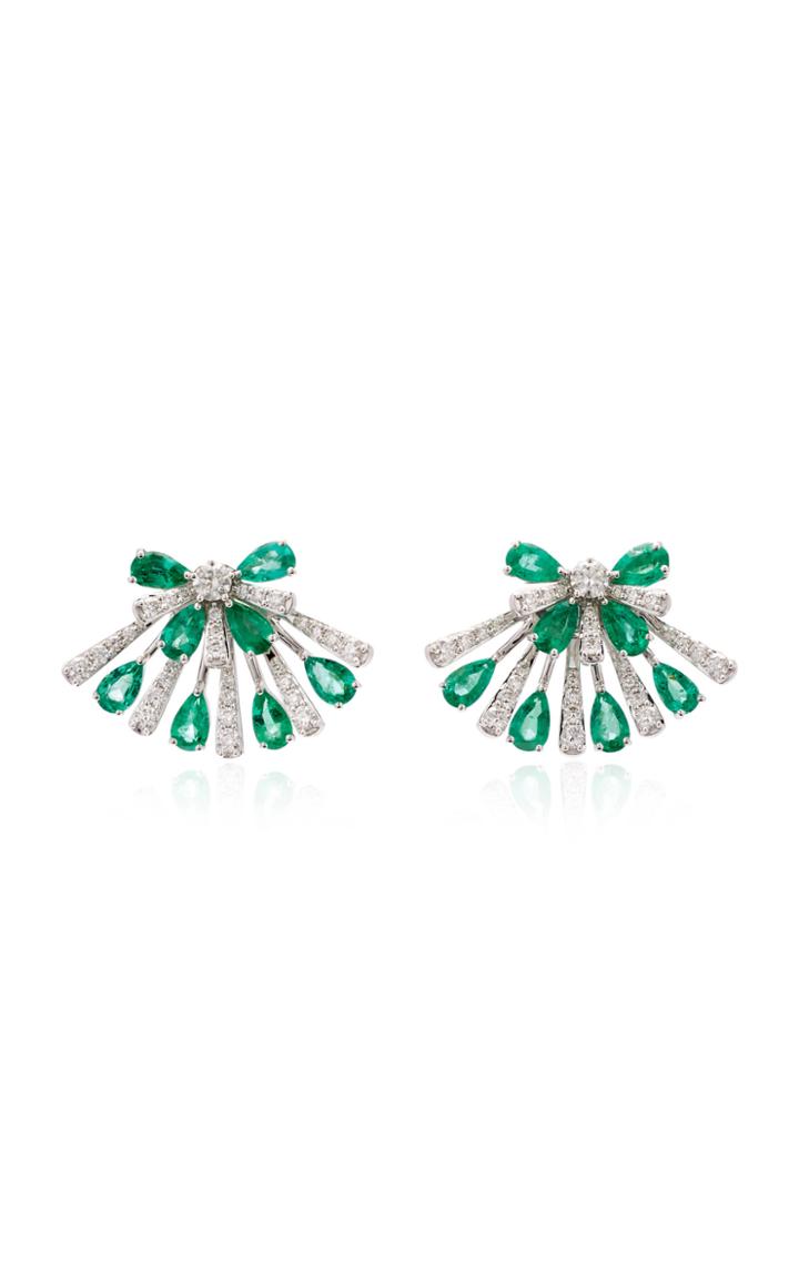 Hueb M'o Exclusive Emerald And Diamond Jacket Earrings