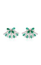 Hueb M'o Exclusive Emerald And Diamond Jacket Earrings