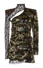 Dundas Camouflage Sequin And Lace Dress