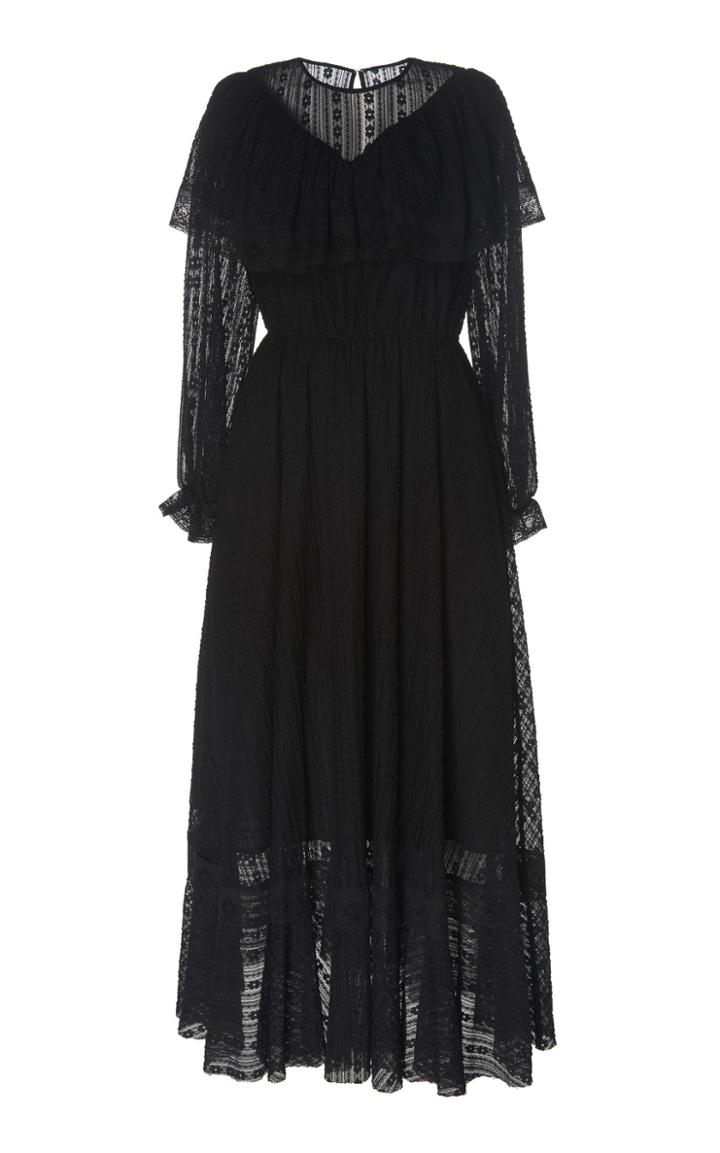 Alexachung Ruffled Paneled Lace Prairie Dress