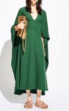 Moda Operandi Valentino Draped-sleeve Silk Cady Midi Dress