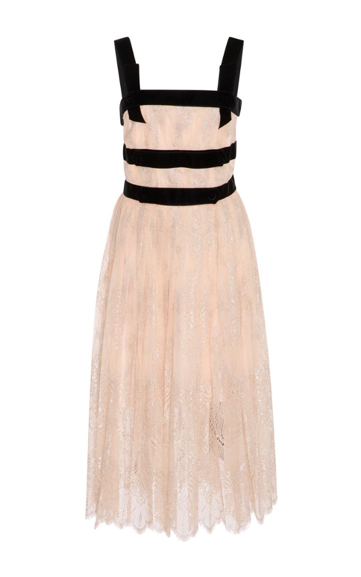 Philosophy Di Lorenzo Serafini Velvet-trimmed Lace Dress