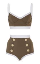 Balmain Two-piece High-waist Swimsuit