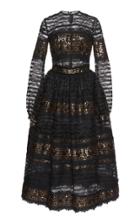 Costarellos Sequin Panel Tea Length Dress