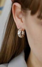 Moda Operandi Emili Marla Gold-plated Hammered Hoop Earring