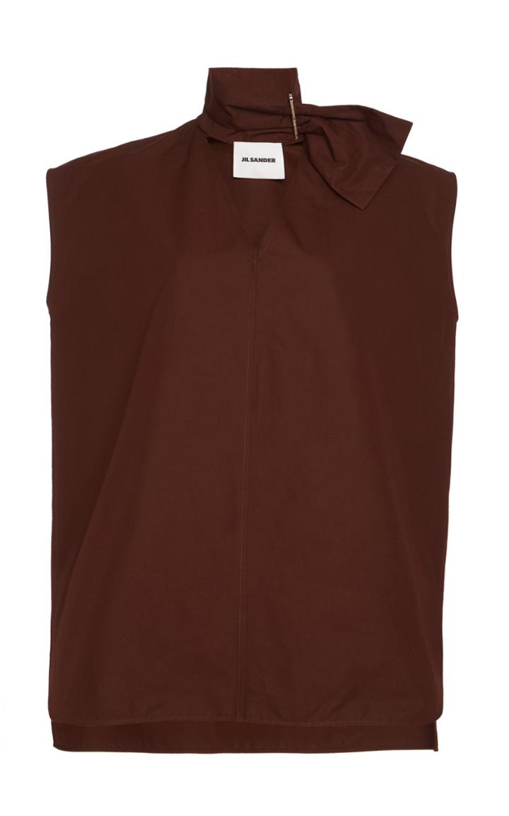 Moda Operandi Jil Sander Sleeveless Cotton Neck-tie Top