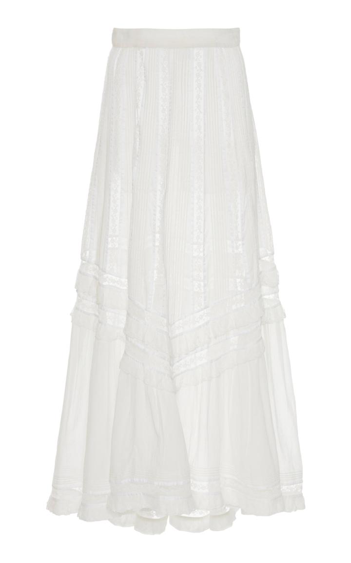 Alexis Vertania Semi-sheer Cotton-blend Maxi Skirt