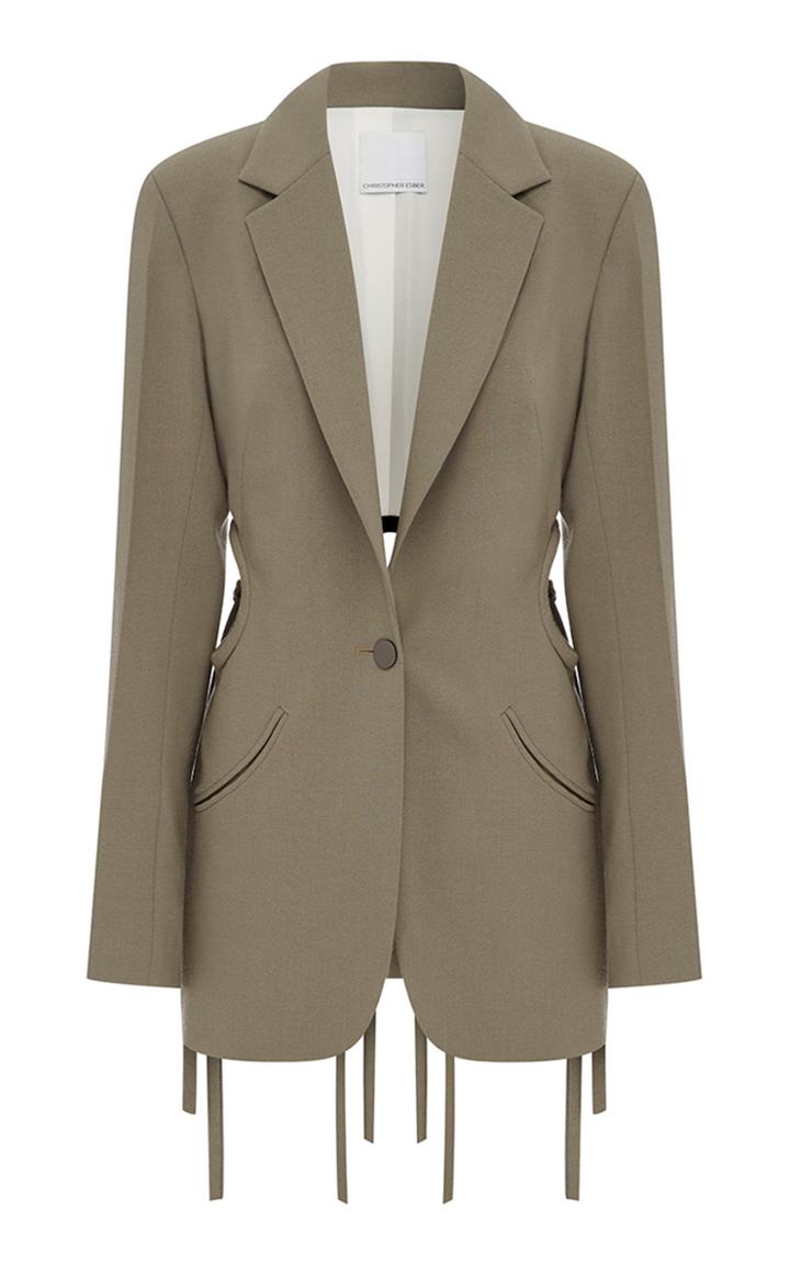 Christopher Esber Tie-detailed Cutout Wool-blend Blazer