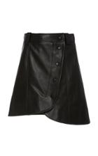 Ganni Asymmetric Leather Mini Skirt