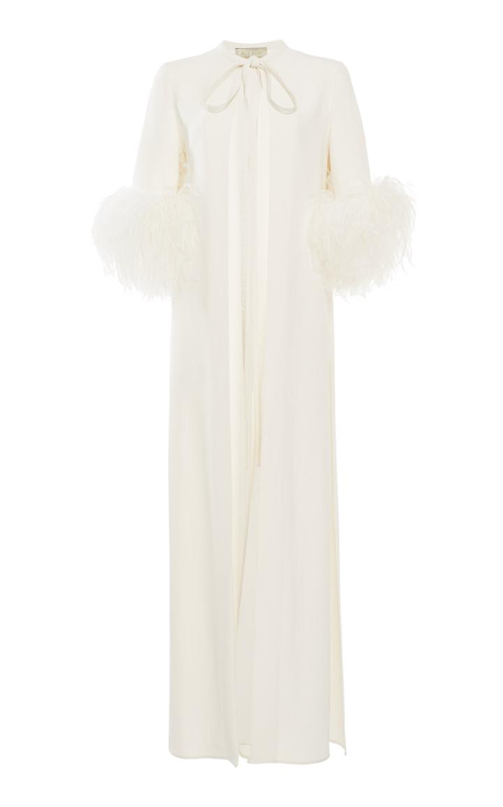 Elie Saab Feather Embellished Cady Duster Jacket