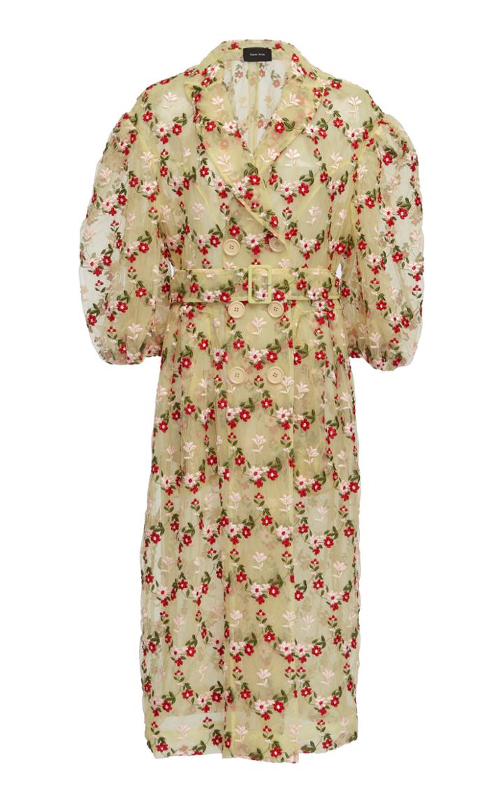 Simone Rocha Lace Tulle Double Breasted Coat