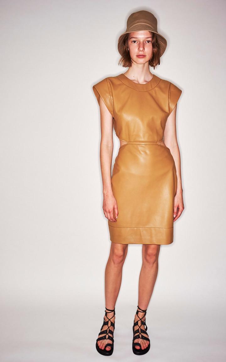 Bassike Cut Out Leather Mini Dress
