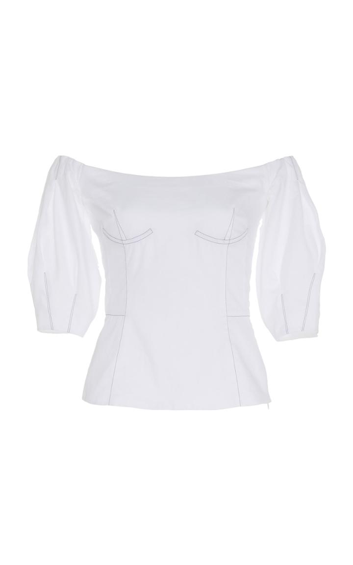 Gabriela Hearst Melanie Off The Shoulder Cotton Top